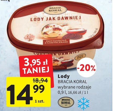 Lody Bracia Koral 20 TANIEJ Promocja Intermarche Super Ding Pl