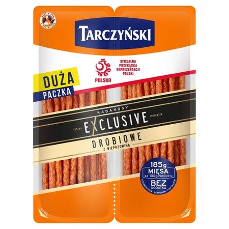 Tarczyński Kabanosy Exclusive drobiowe z wieprzowiną 250 g 2 x 125 g