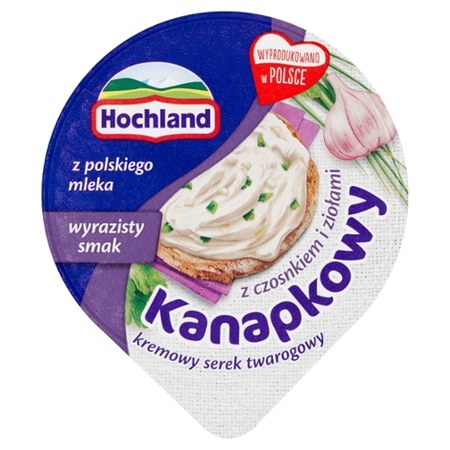 Hochland Kanapkowy kremowy serek twarogowy z czosnkiem i ziołami 130 g