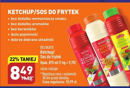 Ketchup Delikato 22 TANIEJ Promocja Aldi Ding Pl