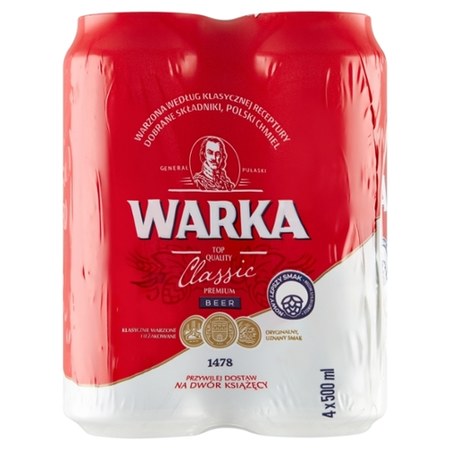 Warka Classic Piwo jasne 4 x 500 ml 11 TANIEJ promocja PSS Zamość