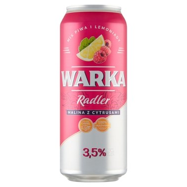 Warka Radler Piwo z lemoniadą o smaku maliny i cytrusów 500 ml