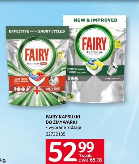 Fairy Platinum Plus Cytryna Kapsułki do zmywarki 3 kapsułek promocja