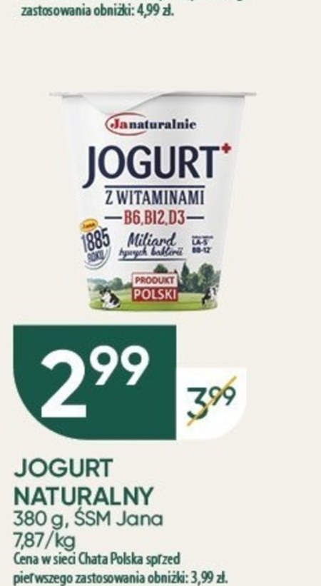 Jogurt Naturalny Sm Jana Taniej Promocja Chata Polska Ding Pl