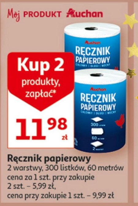 Ręcznik papierowy promocja Auchan Hipermarket Ding pl