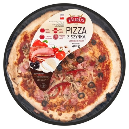 Taurus Pizza z szynką 400 g 5 TANIEJ promocja Stokrotka Express