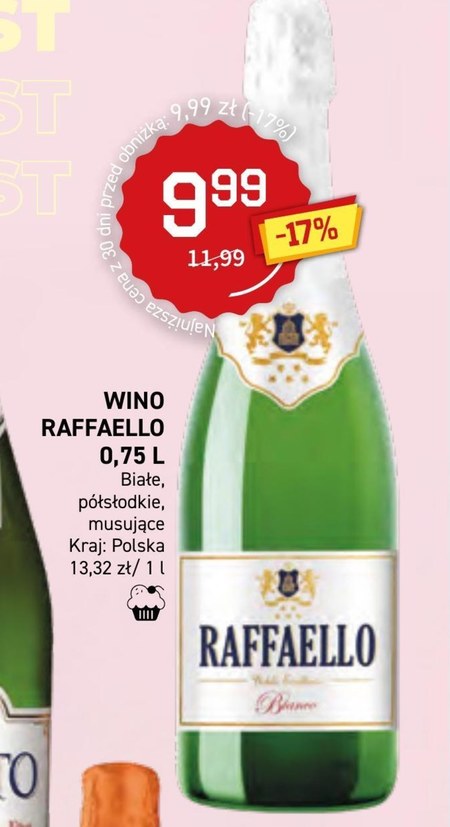 Wino musujące Raffaello 16 TANIEJ promocja Duży Ben Ding pl