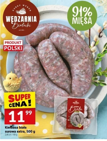 Kiełbasa biała Wędzarnia Białecki promocja Twój Market Ding pl