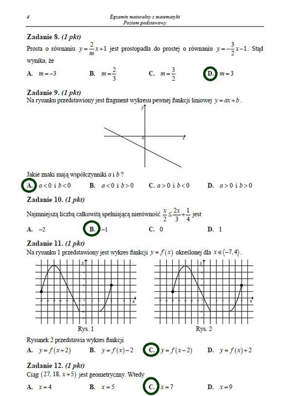 Matura 2013. Arkusze i rozwiązania z matematyki - poziom podstawowy Arkusz /INTERIA.PL