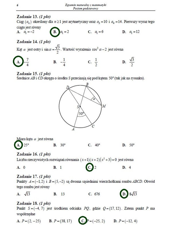 Matura 2013. Arkusze i rozwiązania z matematyki - poziom podstawowy Arkusz /INTERIA.PL