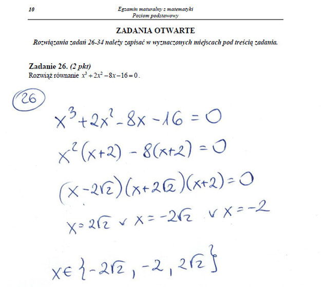 Matura 2013. Arkusze i rozwiązania z matematyki - poziom podstawowy Arkusz /INTERIA.PL