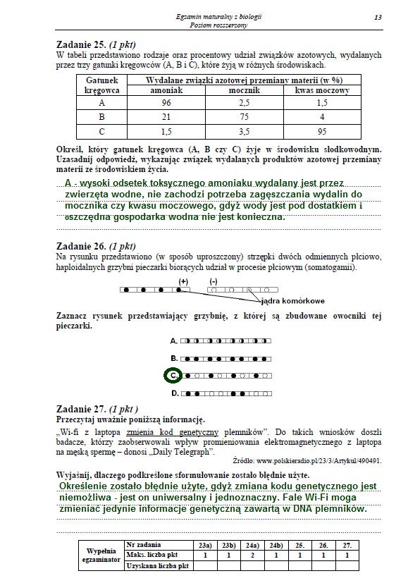 Matura 2013. Biologia - poziom rozszerzony Arkusz /INTERIA.PL