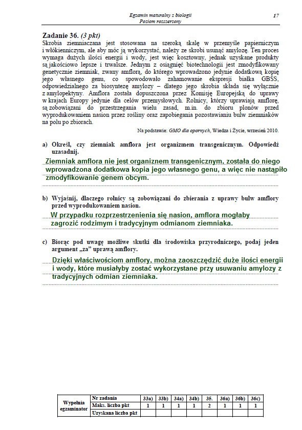 Matura 2013. Biologia - poziom rozszerzony Arkusz /INTERIA.PL