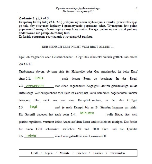 Matura 2013. Język niemiecki - arkusze i rozwiązania. Poziom rozszerzony Arkusz /INTERIA.PL