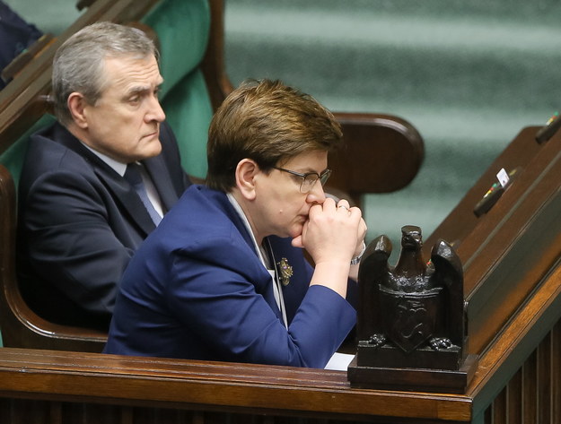 Beata Szydło i Piotr Gliński /Paweł Supernak /PAP