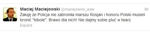 Radny Warszawy z PiS: Honoru Polski musieli bronić kibole Błogosławieni ubodzy duchem. /Twitter.com /INTERIA.PL