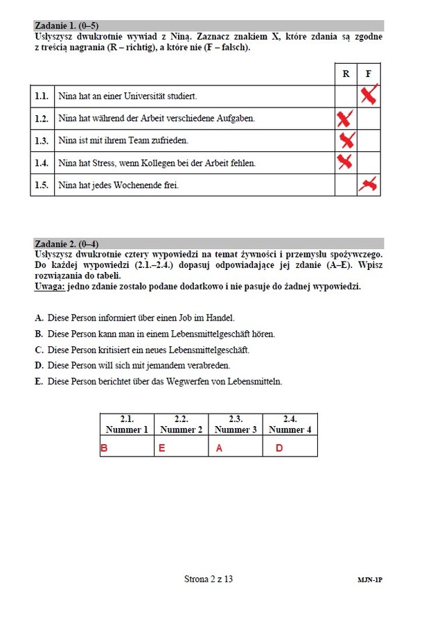 Matura 2015: Język niemiecki. Arkusze i odpowiedzi dla liceum CKE /