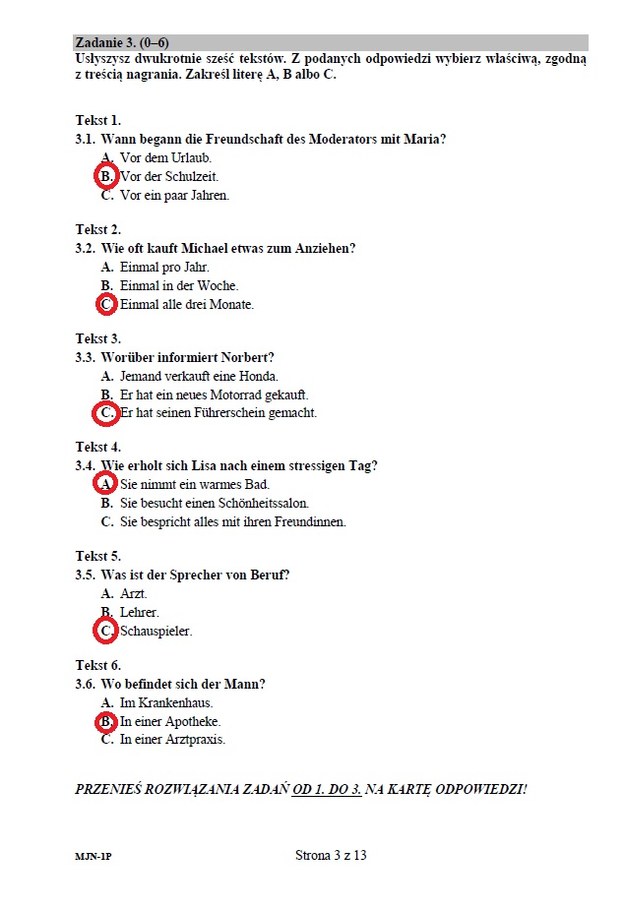 Matura 2015: Język niemiecki. Arkusze i odpowiedzi dla liceum CKE /