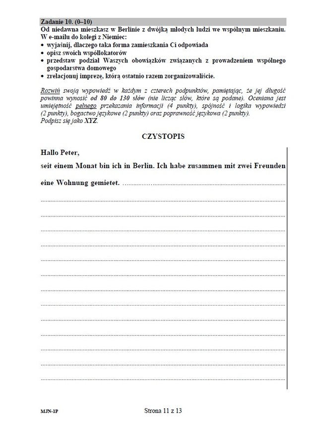 Matura 2015: Język niemiecki. Arkusze i odpowiedzi dla liceum CKE /