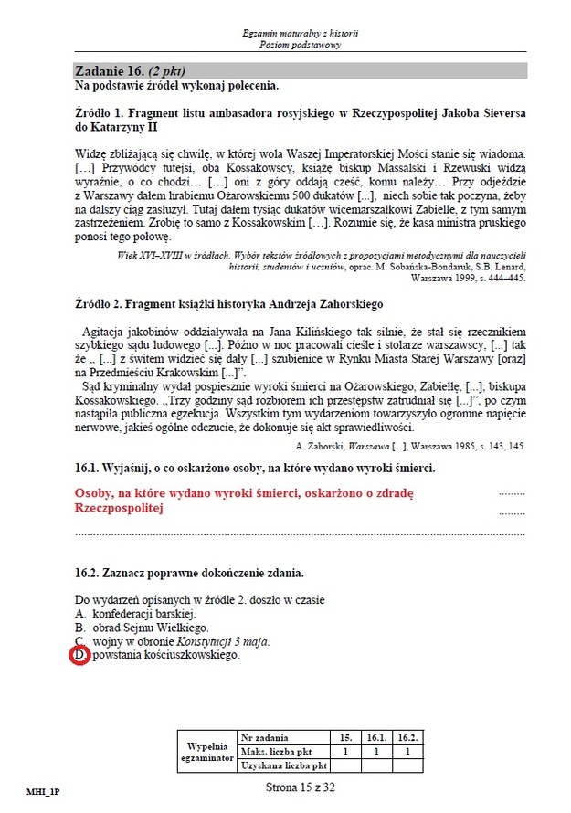 Matura 2015: Arkusze i odpowiedzi z historii dla technikum CKE /