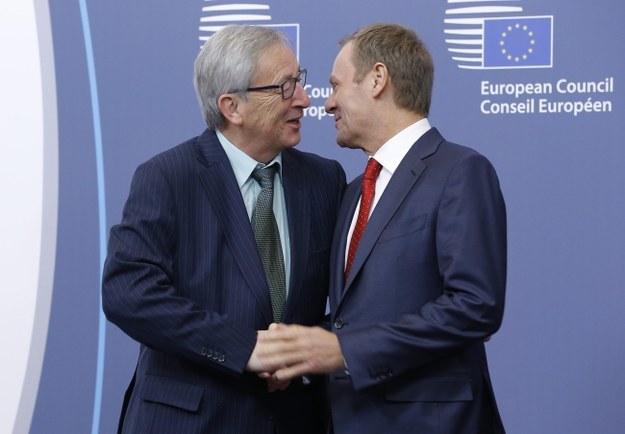 Donald Tusk i Jean Claude Juncker /PAP/EPA/JULIEN WARNAND /PAP/EPA