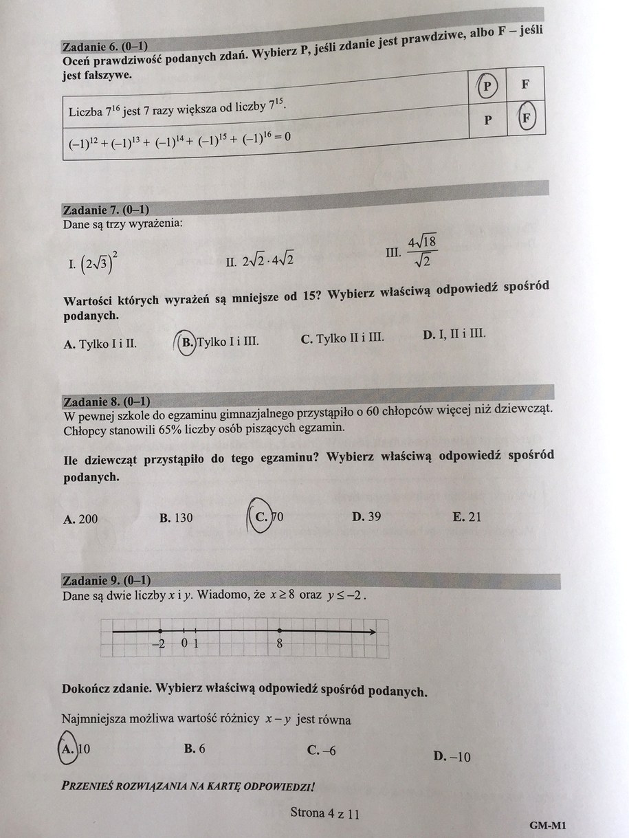 Arkusz Egzaminacyjny Nr 3 Matematyka Odpowiedzi Egzamin gimnazjalny 2017. Matematyka [ARKUSZ i ROZWIĄZANIA] - RMF24.pl