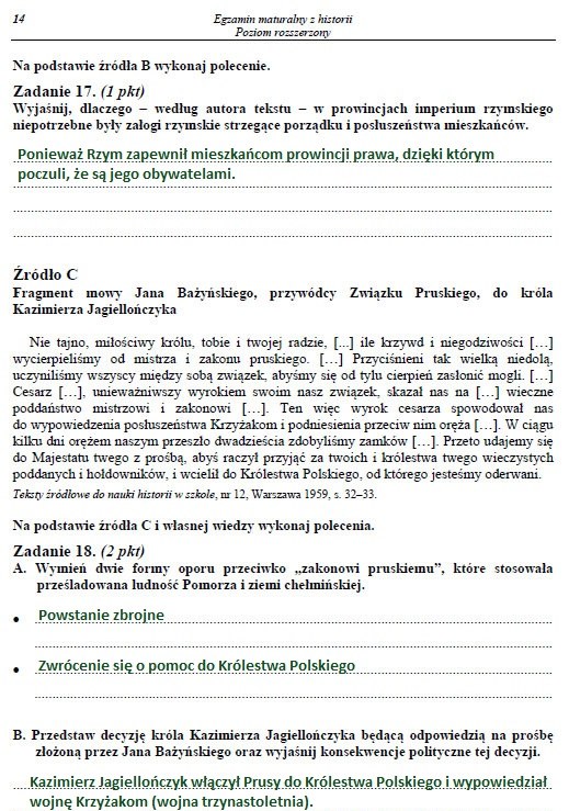 Egzamin maturalny z historii - poziom rozszerzony. Arkusz i rozwiązania Egzamin maturalny z historii - poziom rozszerzony. Arkusz i rozwiązania /INTERIA.PL