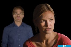Julia Stiles na planie serialu "Dexter".