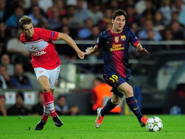 Leo Messi poprowadził Barcelonę do zwycięstwa nad Spartakiem /AFP