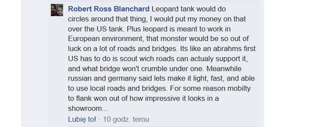 "Leopard może kręcić kółka wokół tego czegoś..." /Facebook / 