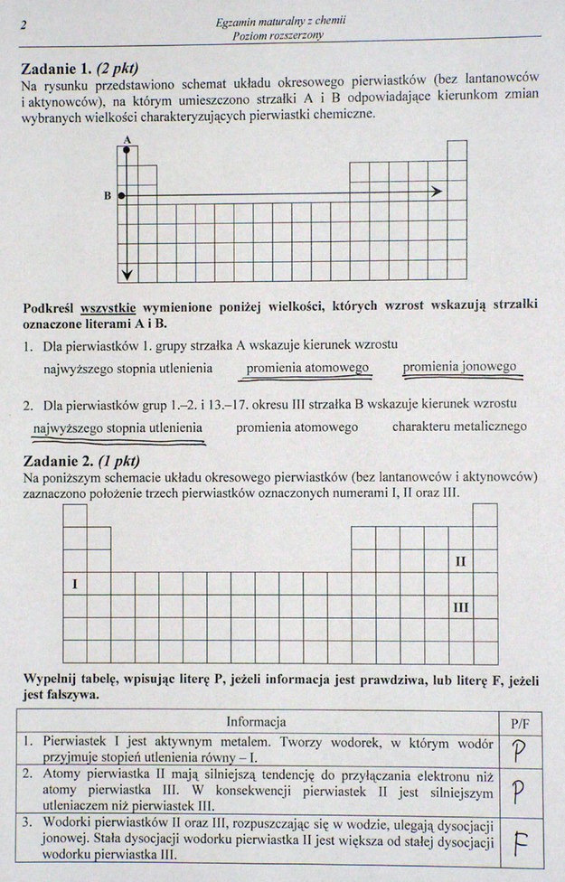 Matura 2014. Egzamin z chemii na poziomie rozszerzonym. Arkusz i odpowiedzi Matura 2014. Egzamin z chemii na poziomie rozszerzonym. Arkusz i odpowiedzi /INTERIA.PL
