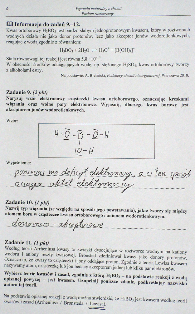Matura 2014. Egzamin z chemii na poziomie rozszerzonym. Arkusz i odpowiedzi Matura 2014. Egzamin z chemii na poziomie rozszerzonym. Arkusz i odpowiedzi /INTERIA.PL