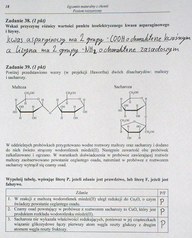Matura 2014. Egzamin z chemii na poziomie rozszerzonym. Arkusz i odpowiedzi Matura 2014. Egzamin z chemii na poziomie rozszerzonym. Arkusz i odpowiedzi /INTERIA.PL