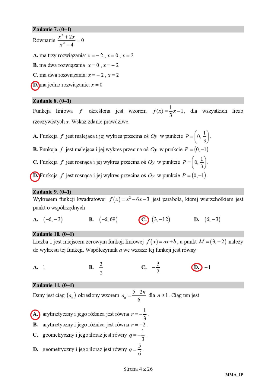 Matura 2018. Matematyka, Poziom Podstawowy [ARKUSZE I ODPOWIEDZI ...