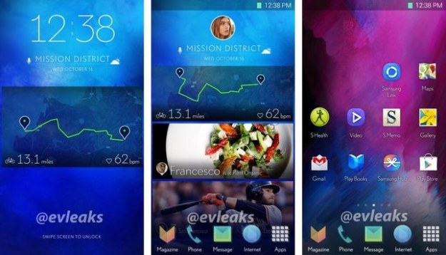 New Interface Samsung. Fig. @ evleaks / press materials