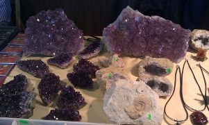 Piękne szczotki amatystów i kwarców dymnych 