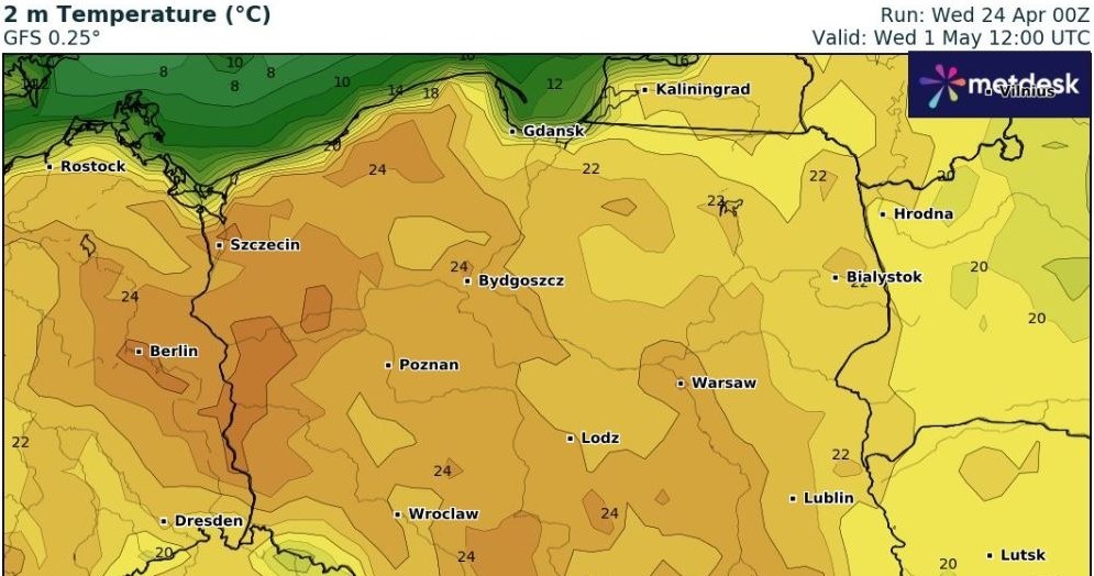 Prognoza pogodny na majówkę 2024 Pogoda w INTERIA PL