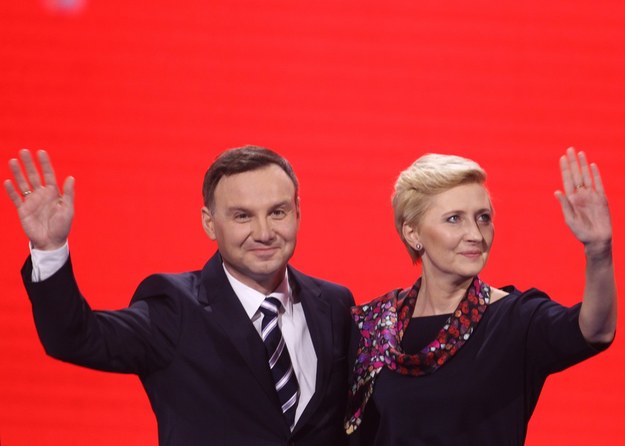 Prezydent Andrzej Duda z żoną Agatą /Stanisław Kowalczuk /East News