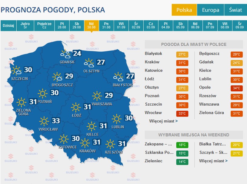 Prognoza Pogody Na Najbli Sze Dni Pogoda W Interia Pl