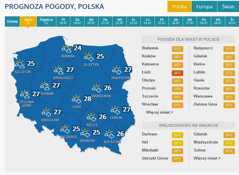 Długoterminowa prognoza pogody Pogoda w INTERIA PL