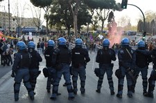 Rzym: Przepychanki podczas antyunijnej demonstracji