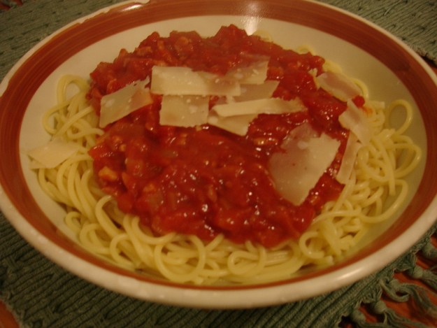 Spaghettis all'amatriciana