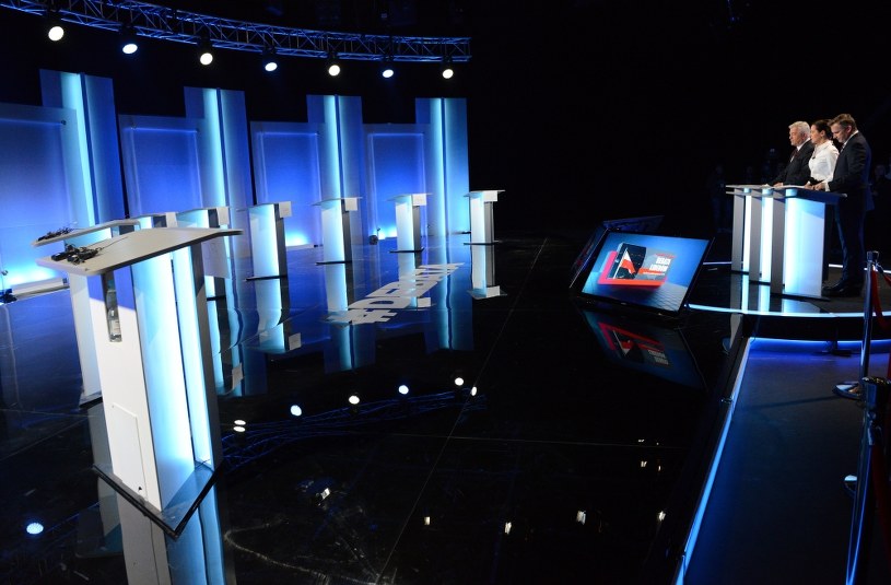 Studio Telewizji Polskiej na dwie godziny przed rozpoczęciem debaty /Jacek Turczyk /PAP