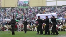 Trumny z ciałami piłkarzy Chapecoense wystawione na stadionie. W uroczystości żałobnej wzięło udział około 120 tysięcy osób