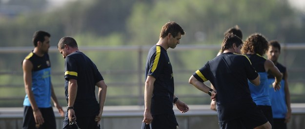 Vilanova poprowadził trening po powrocie z USA