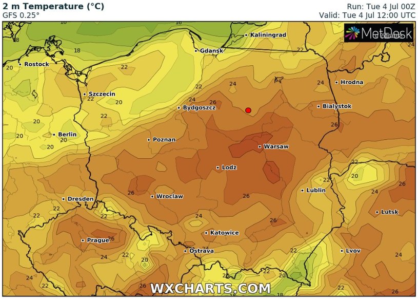 Pogoda na wtorek Możliwe burze lokalnie też z gradem Pogoda w