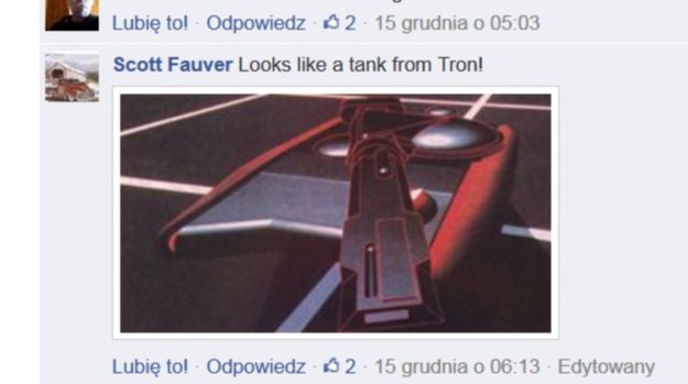"Wygląda jak czołg z Tronu!" /Facebook / 