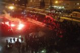Zamieszki przed siedzibą Jastrzębskiej Spółki Węglowej.