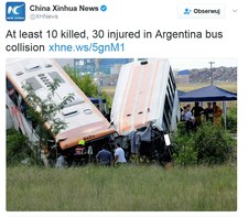 Zderzenie autobusów w Argentynie. Wiele ofiar śmiertelnych i rannych