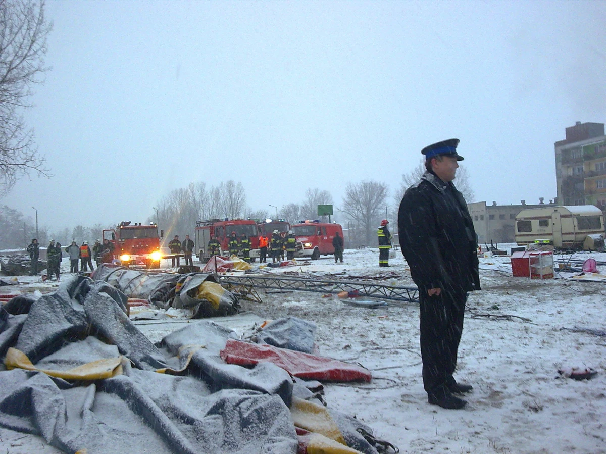 Policja wszczęła śledztwo w sprawie zawalenia się namiotu cyrkowego w Działoszynie w Łódzkiem. Konstrukcja runęła w trakcie pokazu. W środku było około 190 osób. Cztery osoby, w tym dwoje dzieci, zostały ranne. Zobacz zdjęcia przesłane na Gorącą Linię RMF FM.